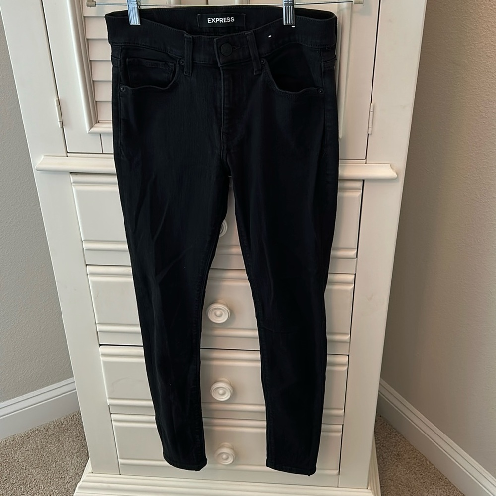 Express Stretch Black Jean Legging Mid Rise Size 4R